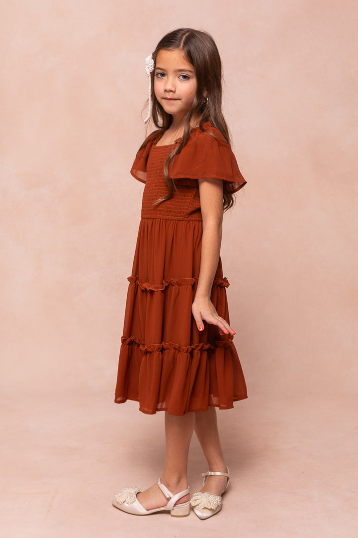 Mini Ellie Dress in Amber Chiffon