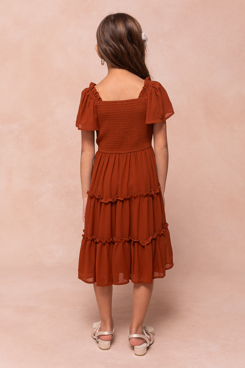 Mini Ellie Dress in Amber Chiffon