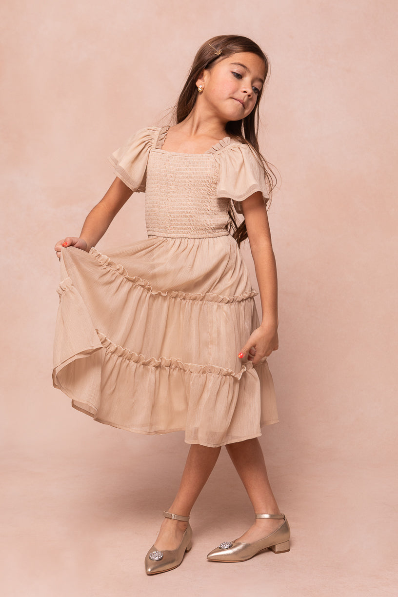 Mini Ellie Dress in Champagne Chiffon