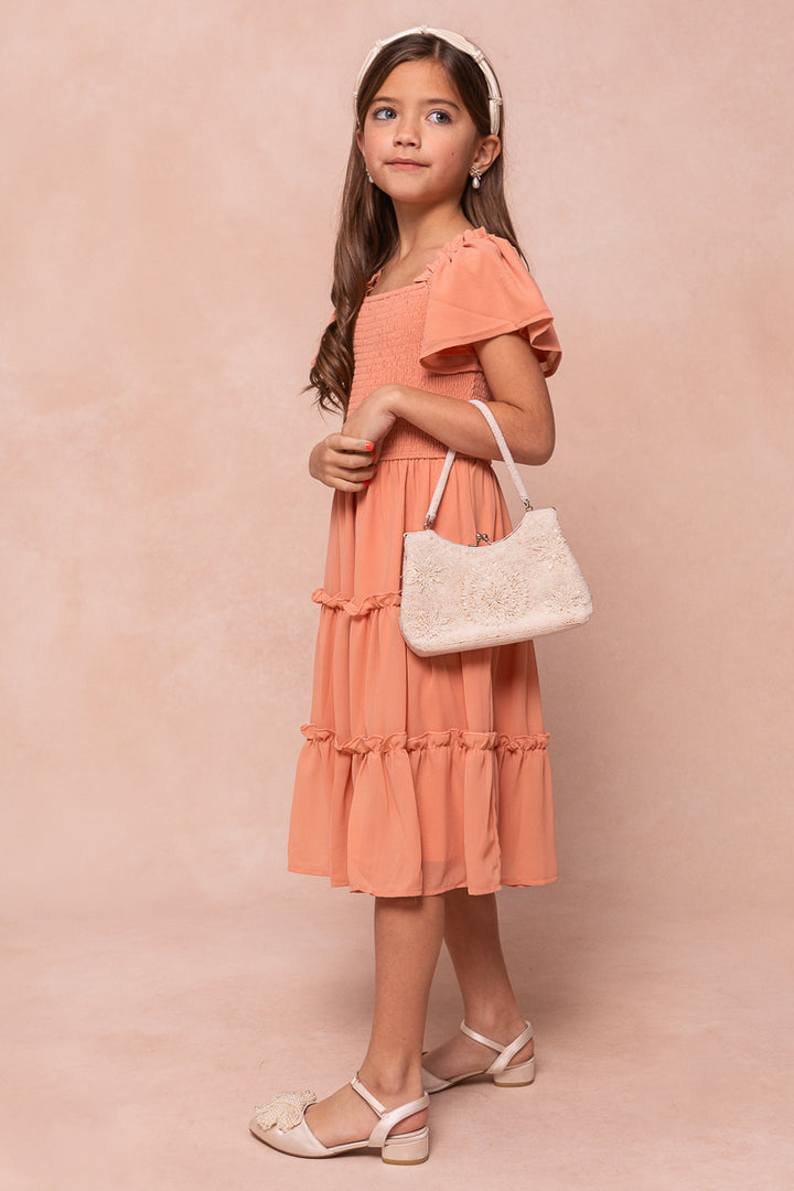 Mini Ellie Dress in Apricot Crush Chiffon