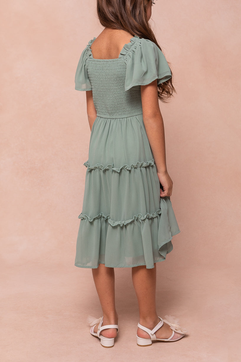 Mini Ellie Dress in Sage Chiffon