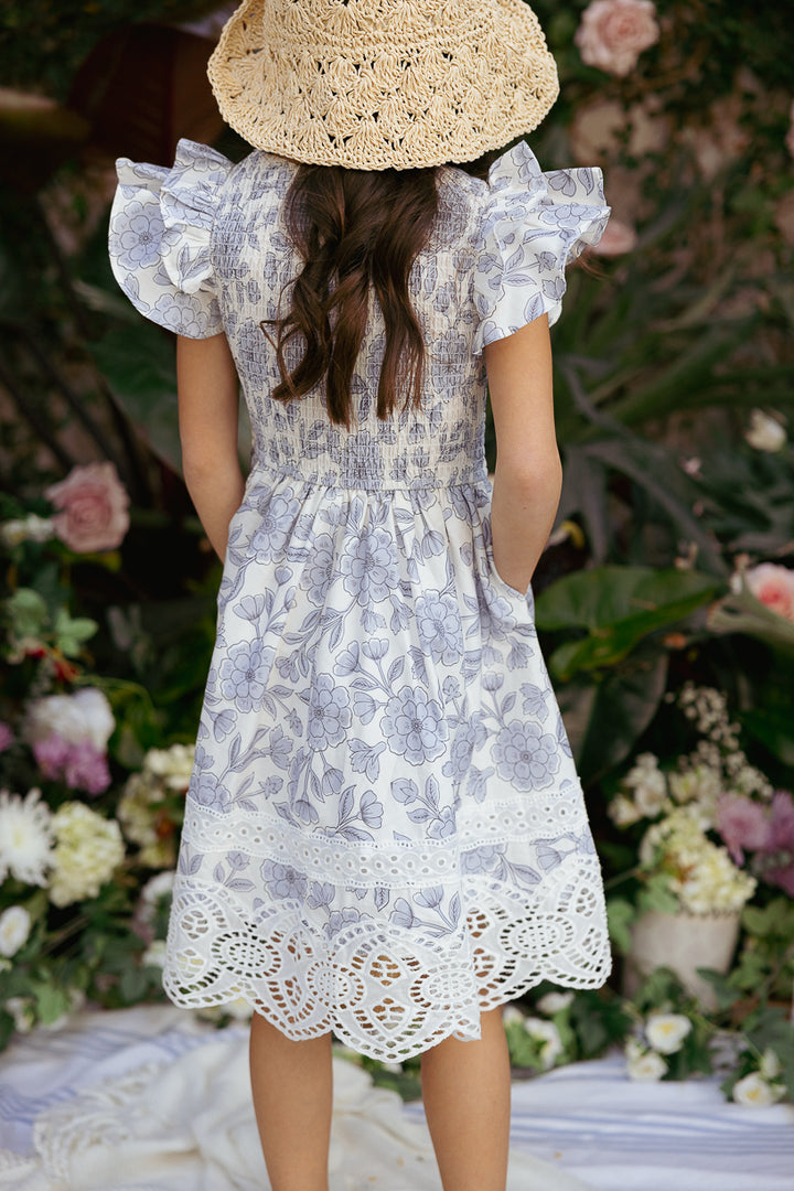 Mini Hattie Dress in Blue Floral