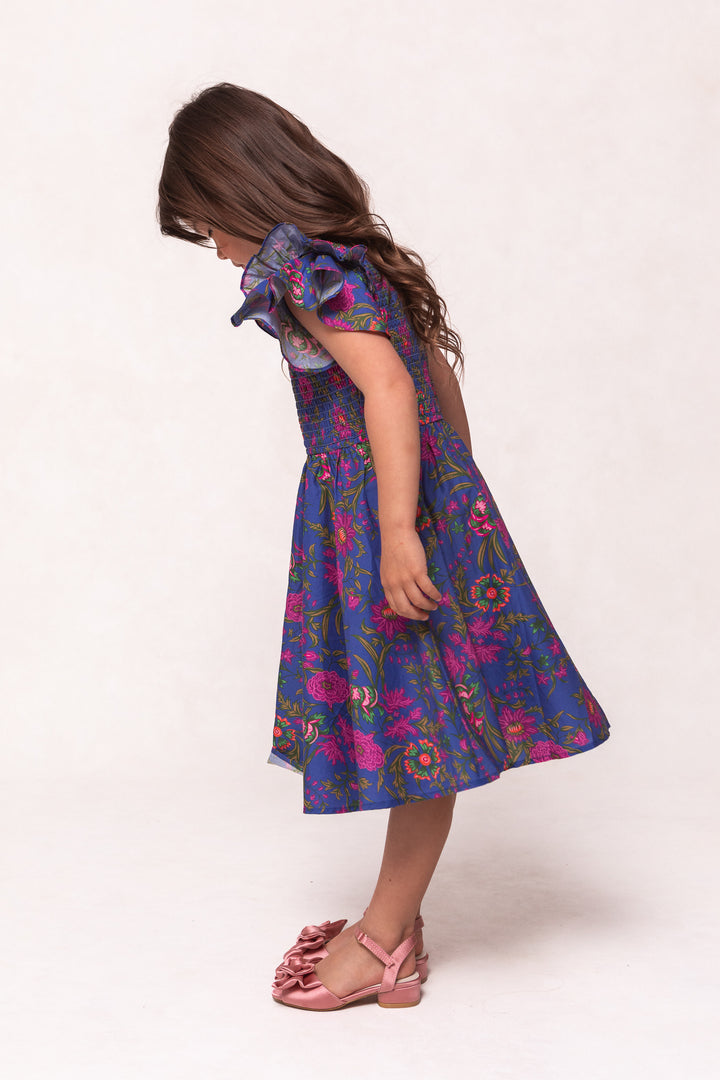 Mini Hattie Dress in Blue Multicolor Floral