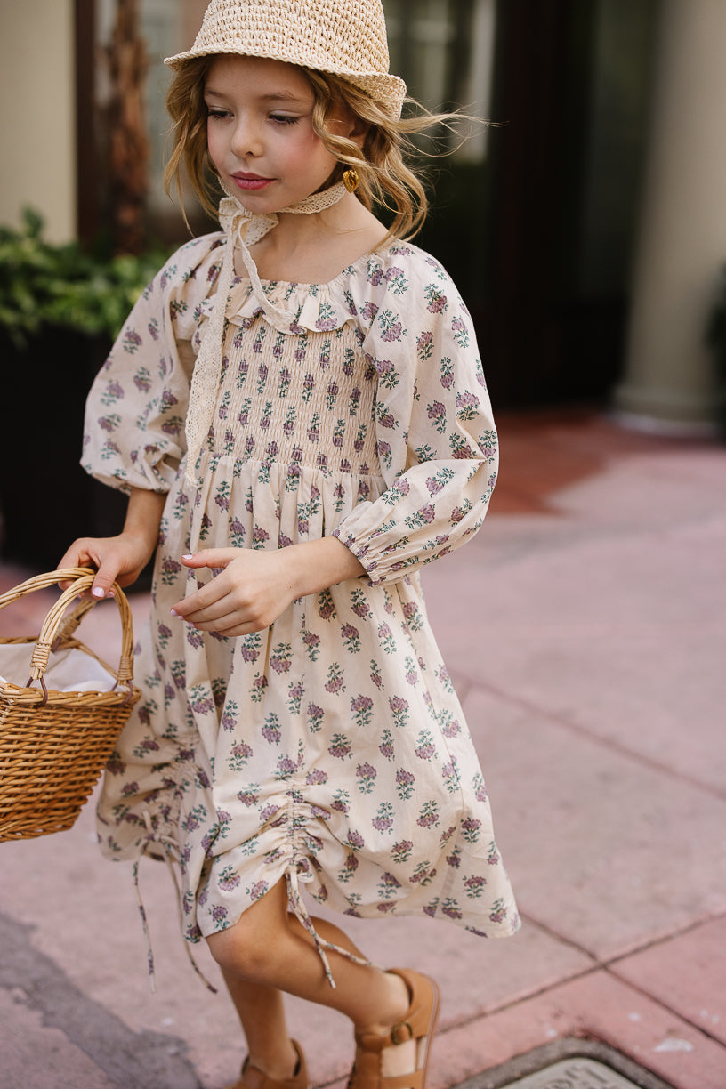 Mini Lettie Dress in Purple Floral