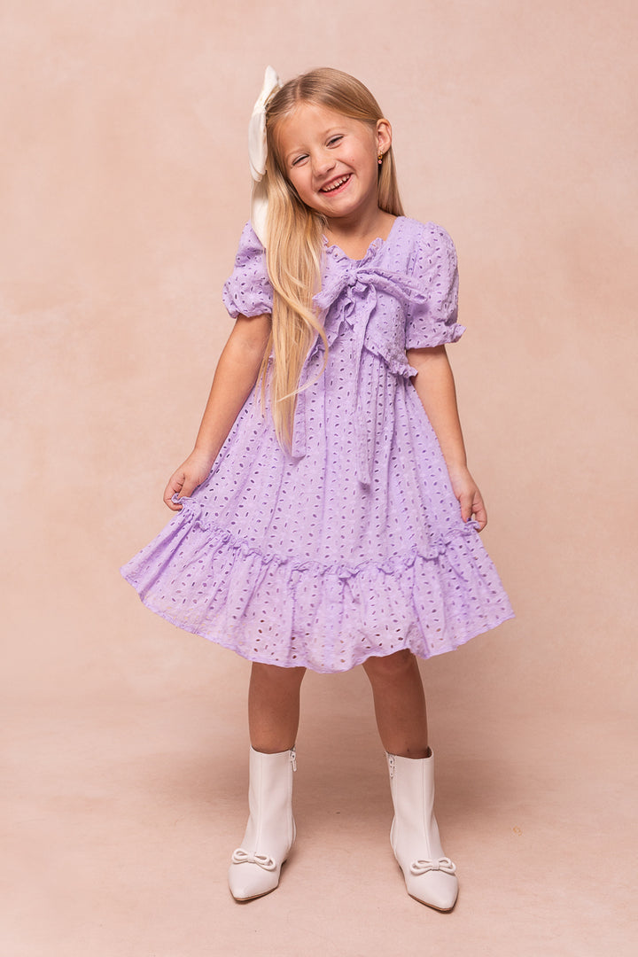 Mini Picnic Dress in Lavender Eyelet