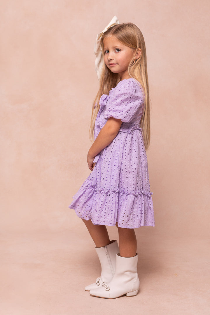 Mini Picnic Dress in Lavender Eyelet