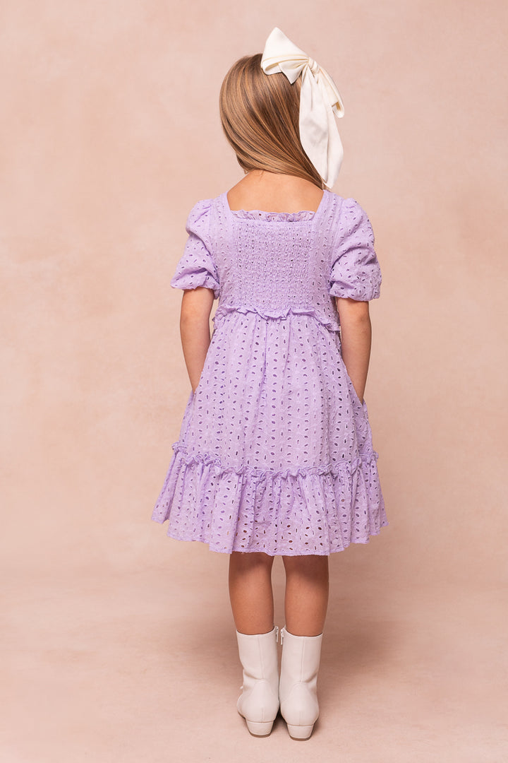 Mini Picnic Dress in Lavender Eyelet