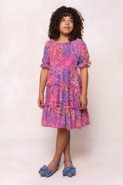 Mini Rowan Dress in Pink Floral