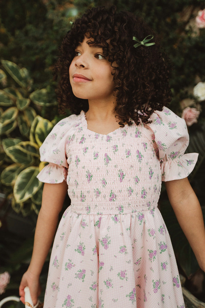 Mini Teagan Dress In Purple Gingham