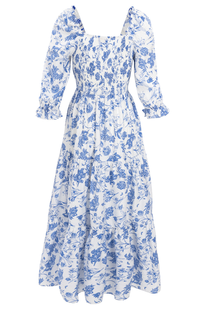 Madeline Maxi Dress in Indigo Floral