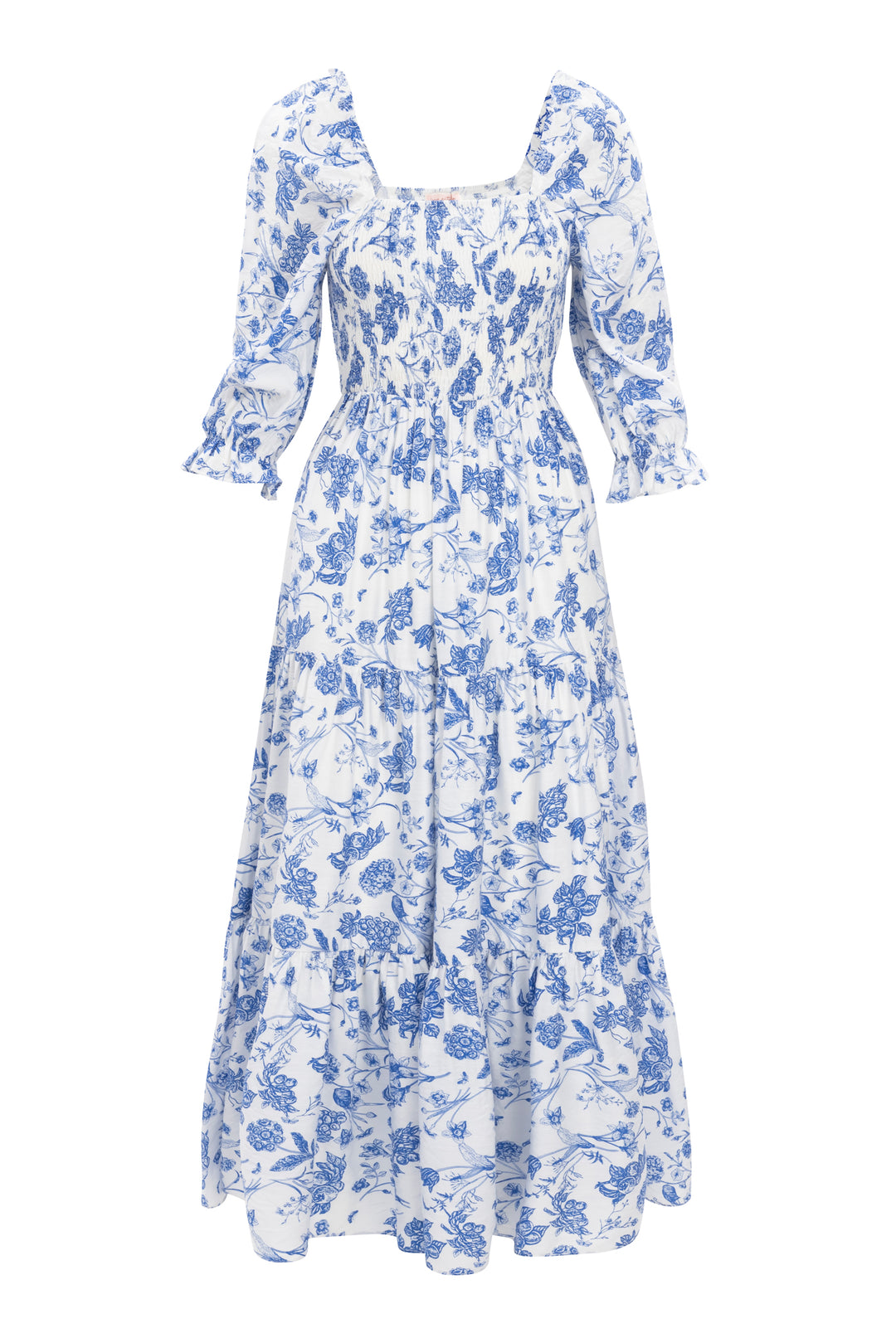 Madeline Maxi Dress in Indigo Floral