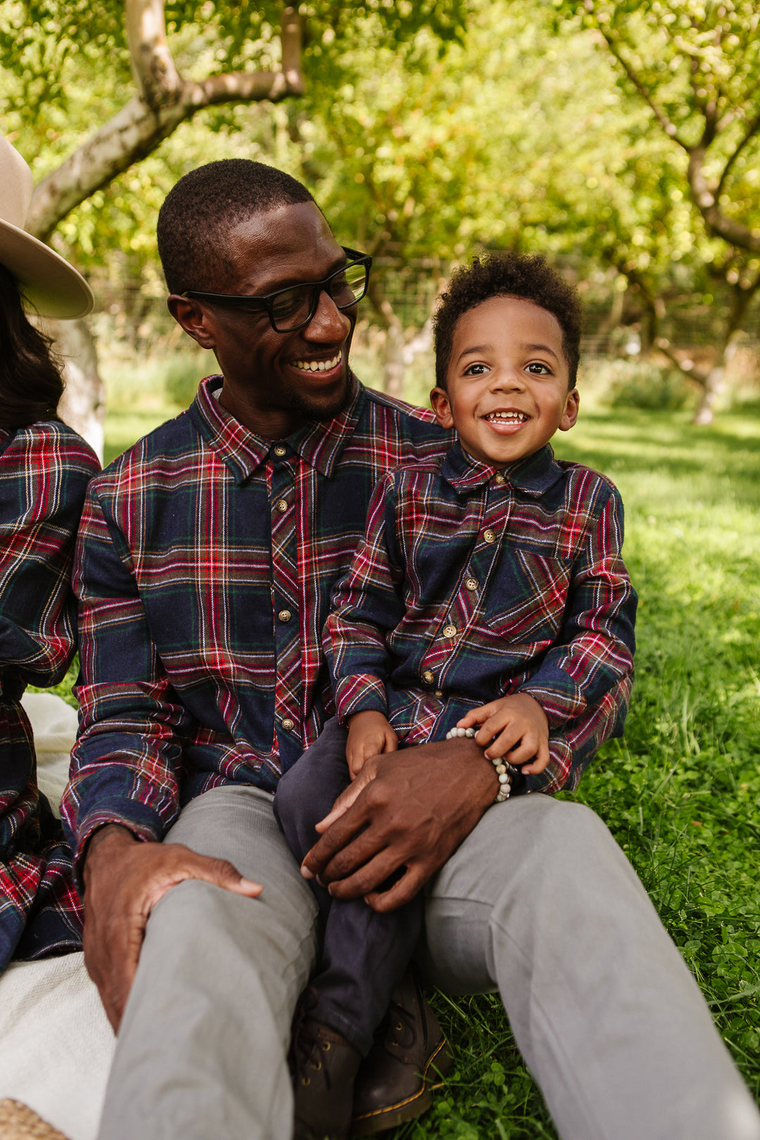 Madeline Boy's Shirt in Navy Plaid - FINAL SALE-Mini