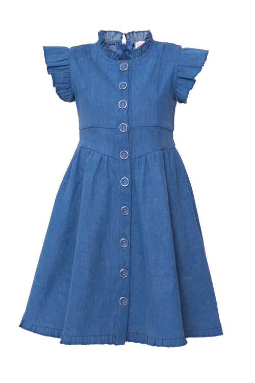 Mini Nelly Dress in Denim