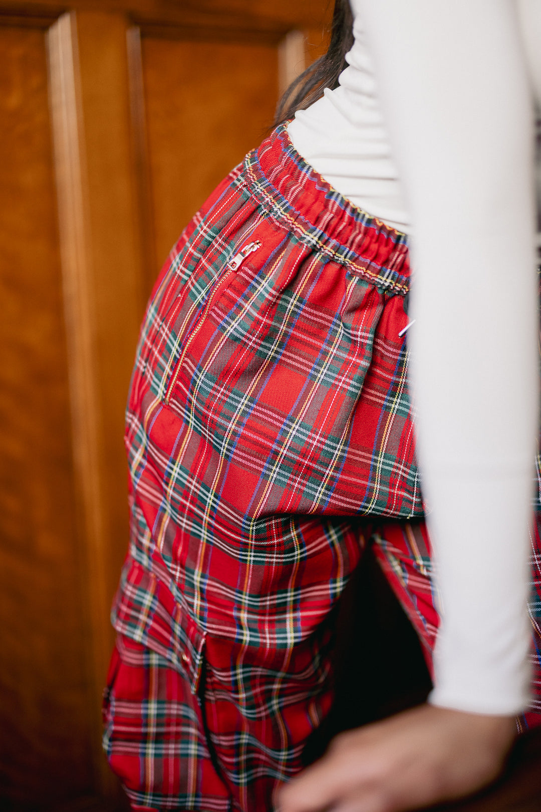 Nicole Cargo Pants in Holiday Plaid - FINAL SALE