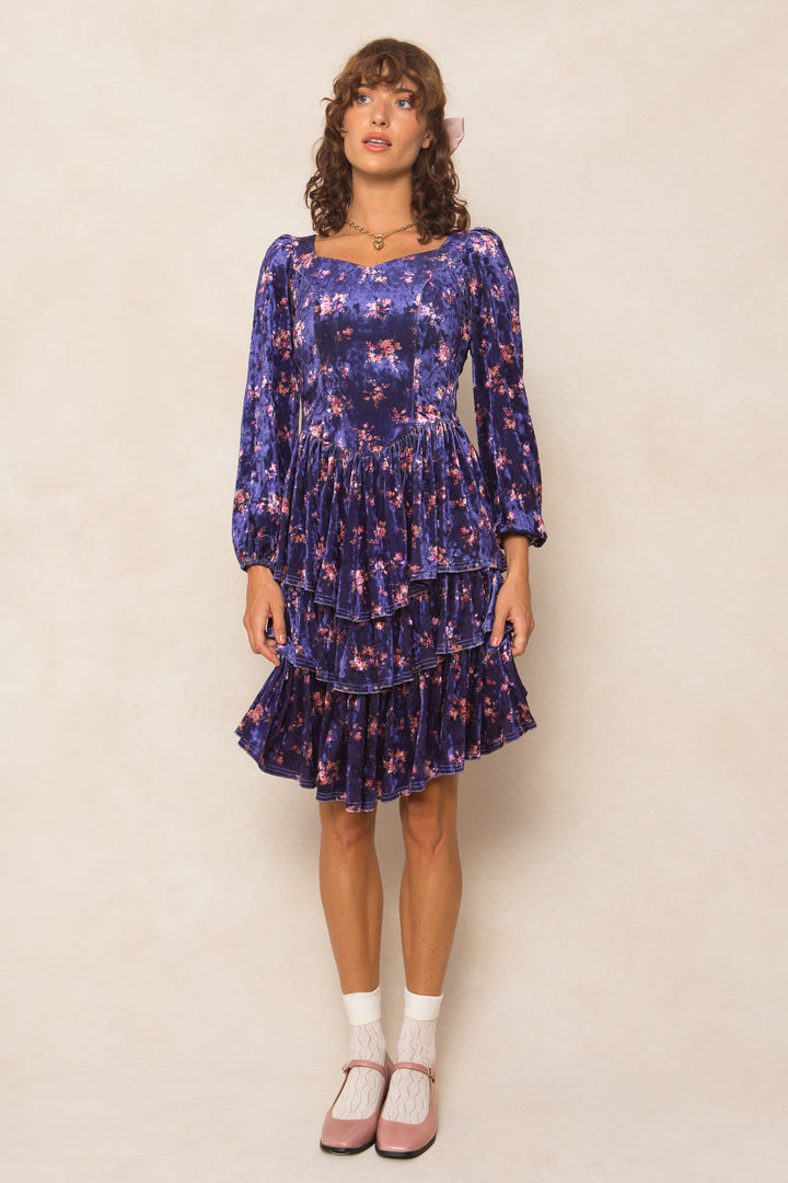 Nikki Dress in Velvet Floral - FINAL SALE