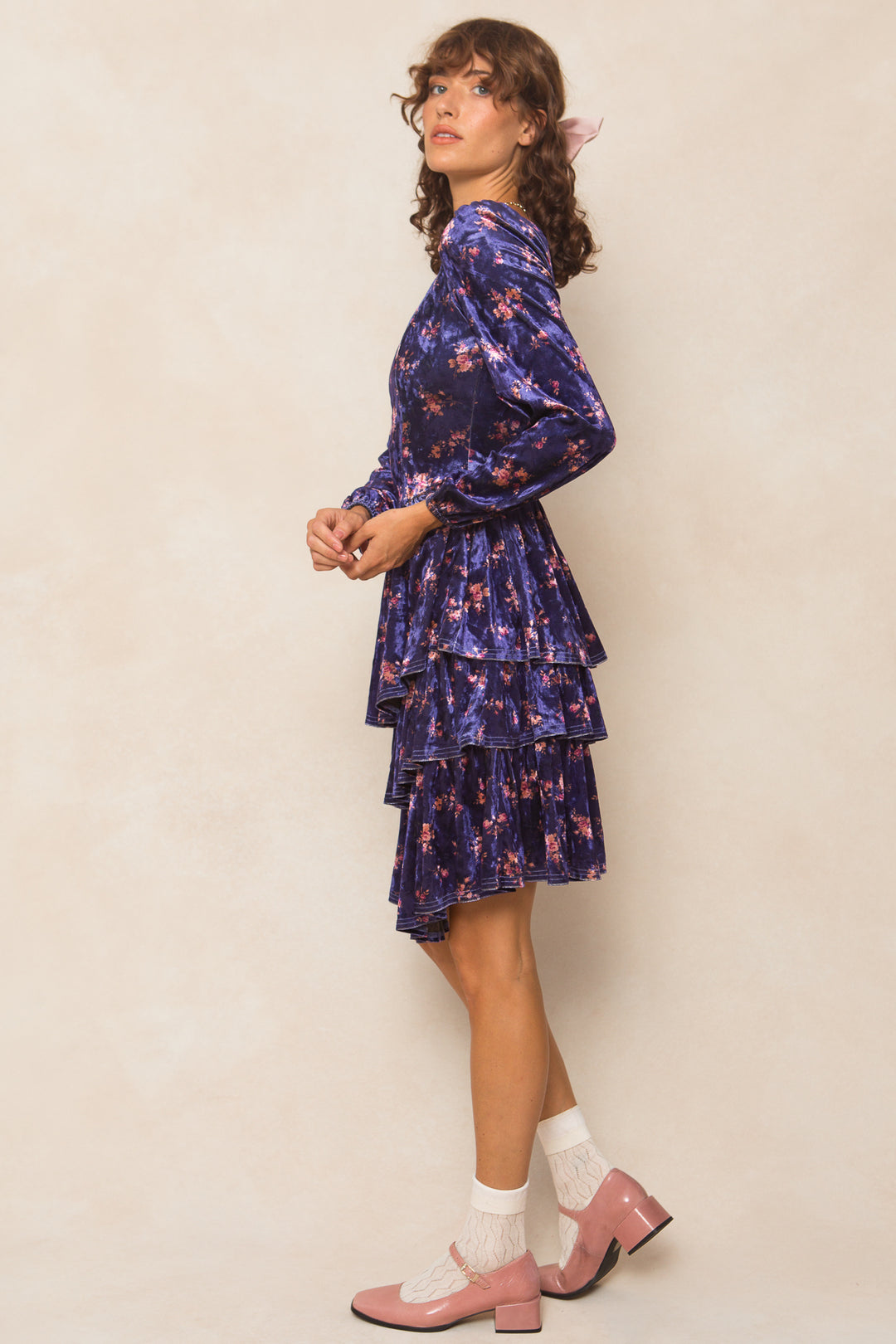 Nikki Dress in Velvet Floral - FINAL SALE