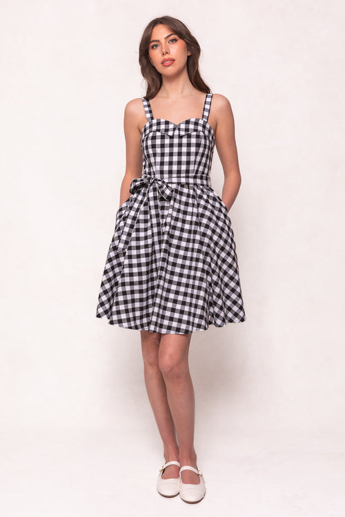 Patty Dress in Black Gingham