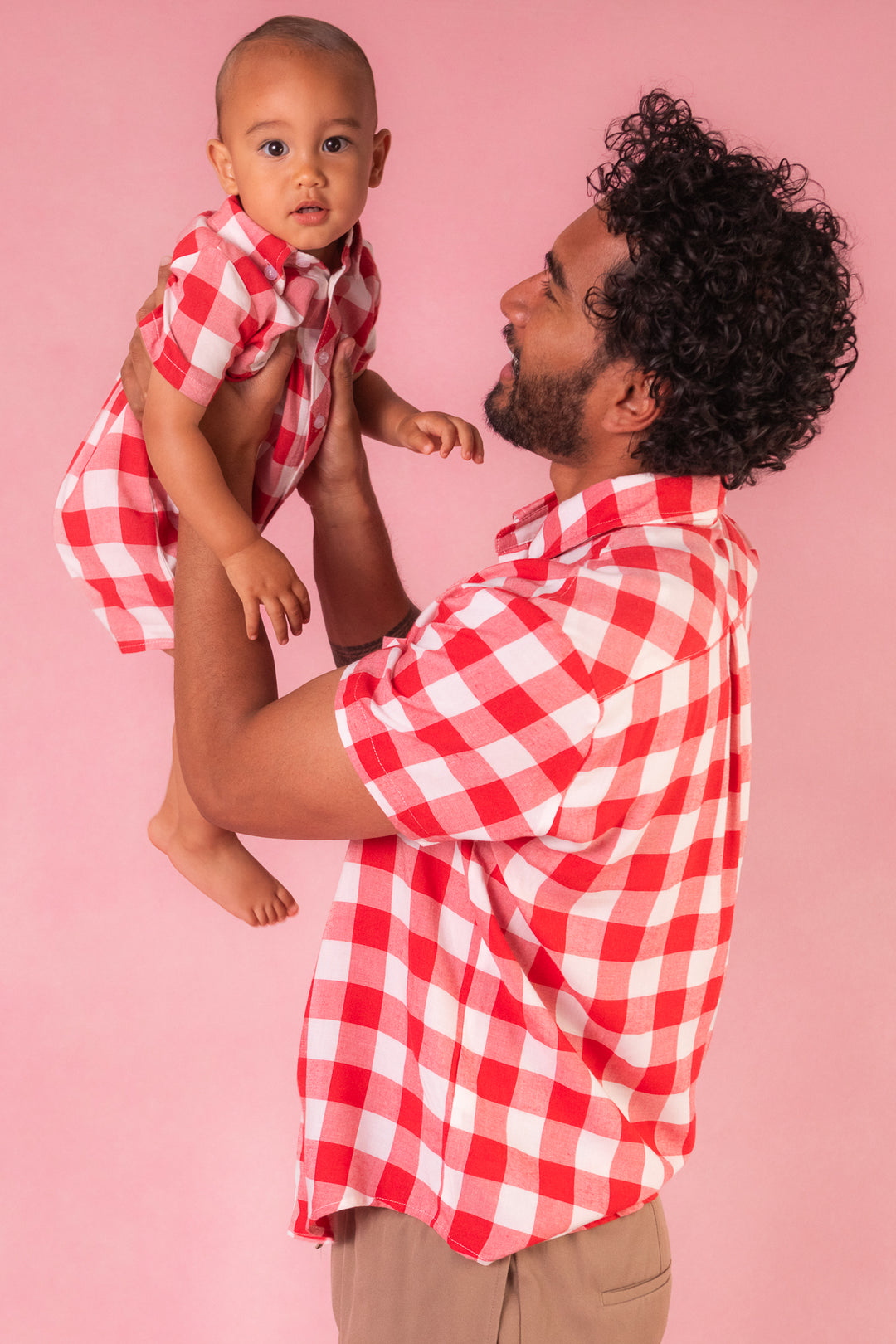 Mens James Shirt in Red Gingham - FINAL SALE