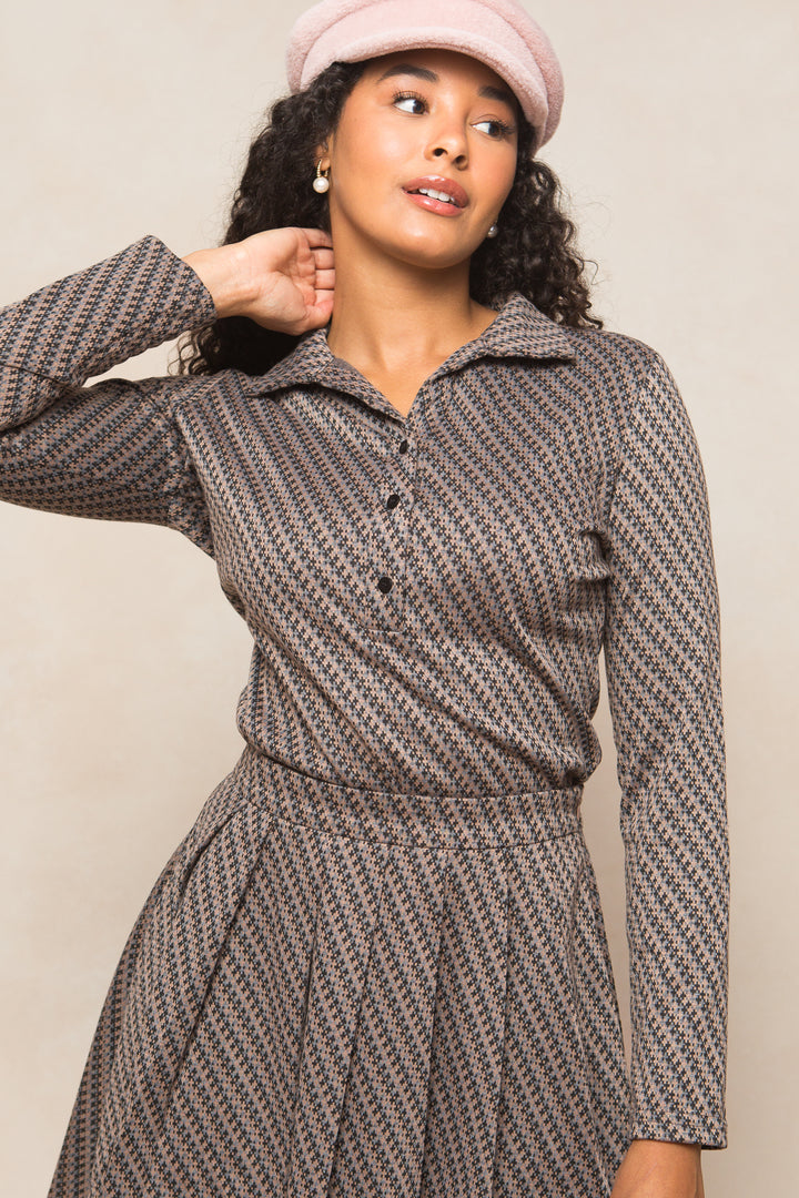 Piper Blouse in Houndstooth - FINAL SALE