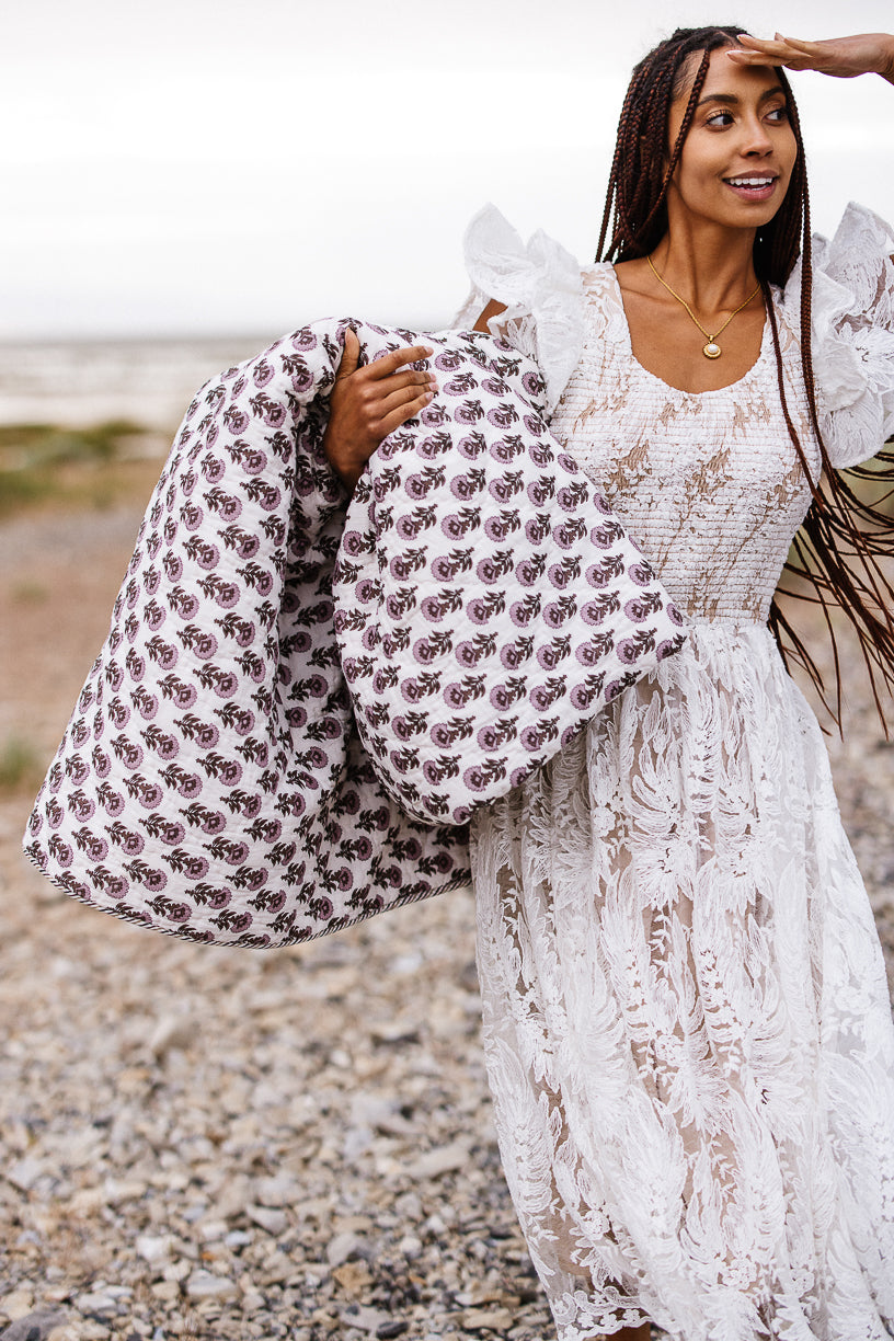 Hattie Dress in White Lace