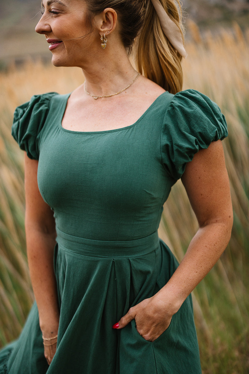 Dahlia Dress in Green - FINAL SALE