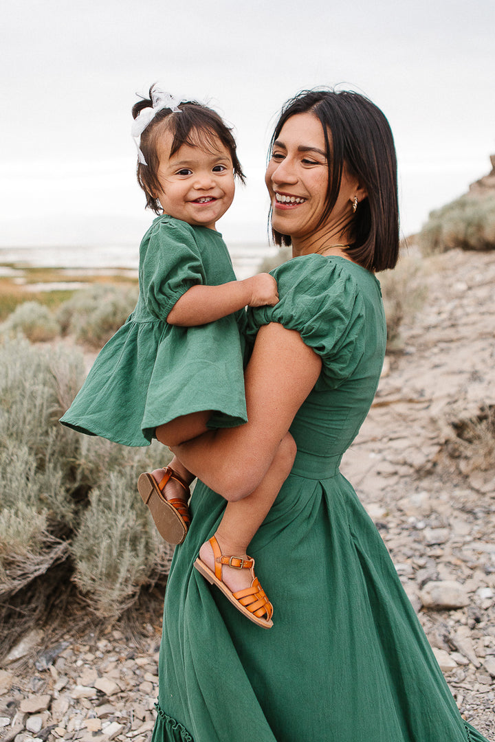 Baby Dahlia Dress Set in Green - FINAL SALE