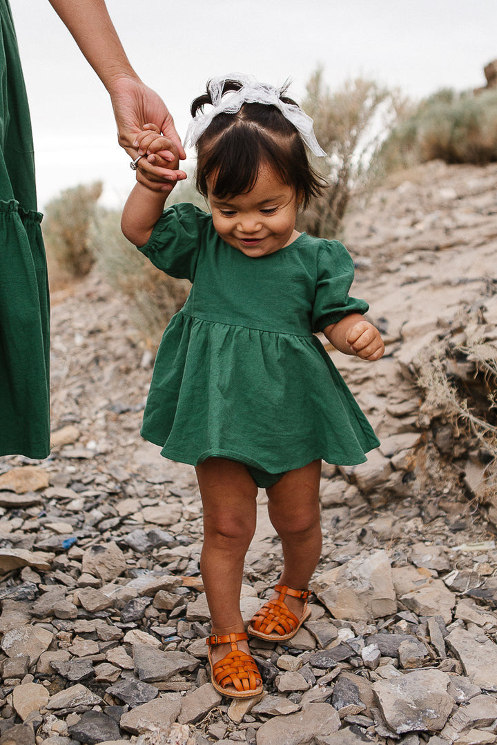 Baby Dahlia Dress Set in Green - FINAL SALE