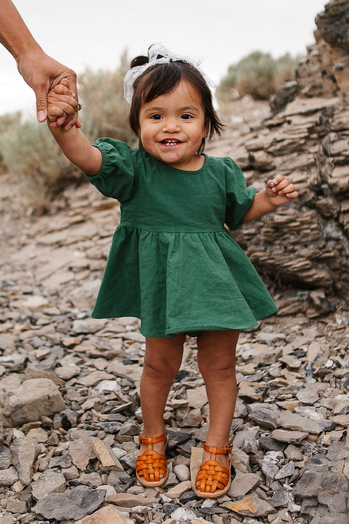 Baby Dahlia Dress Set in Green - FINAL SALE