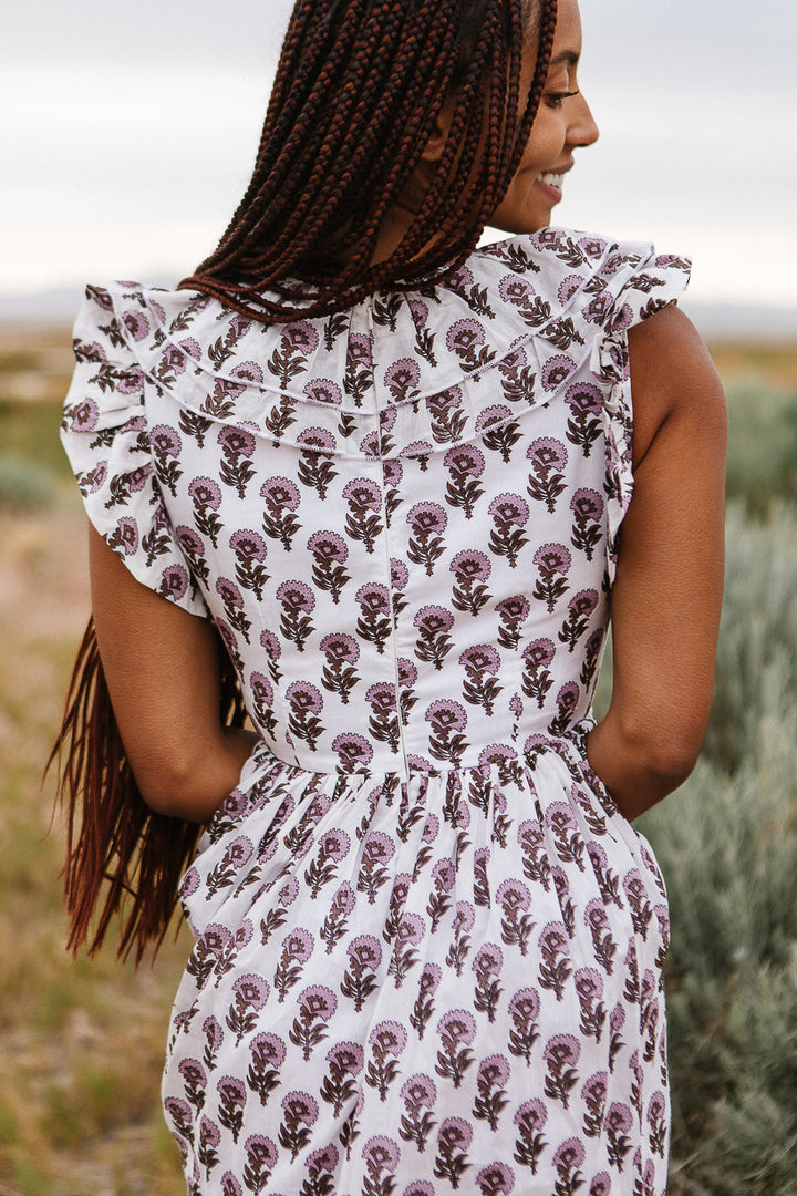 Marjorie Dress in Block Print - FINAL SALE