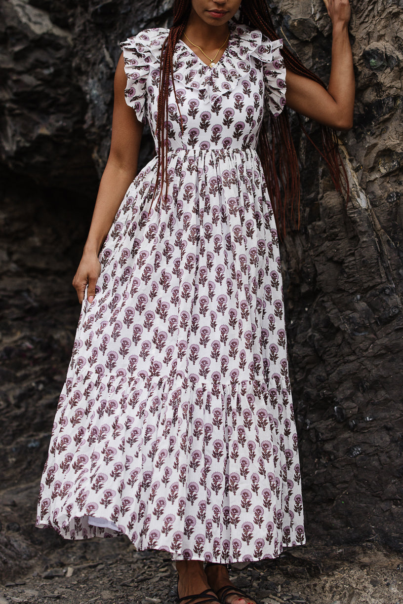 Marjorie Dress in Block Print - FINAL SALE