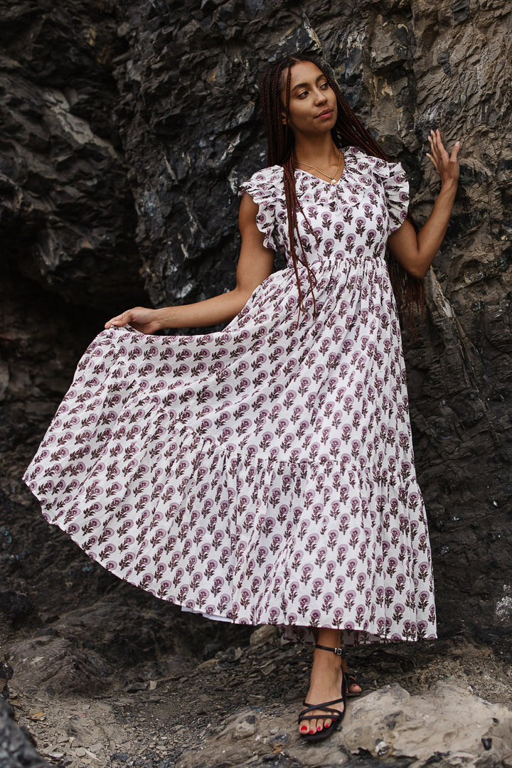 Marjorie Dress in Block Print - FINAL SALE