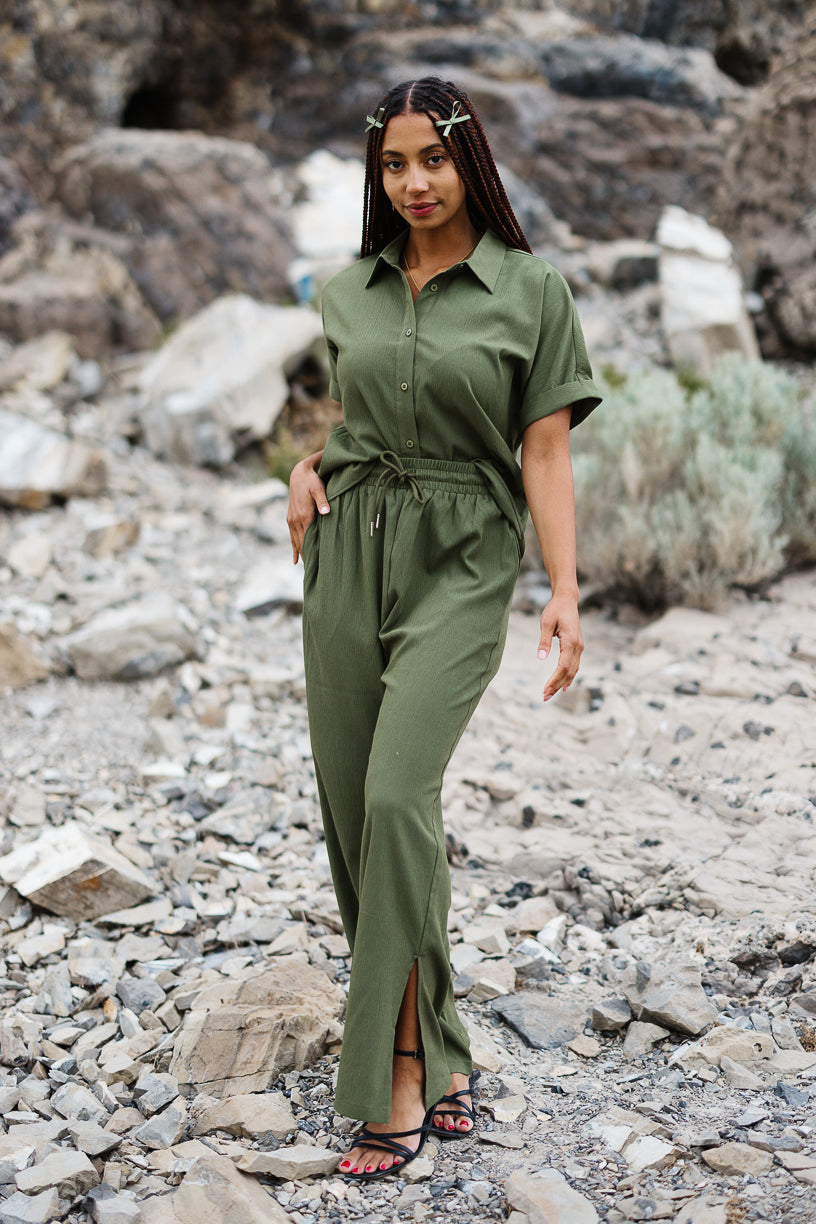 Newport Blouse in Olive - FINAL SALE