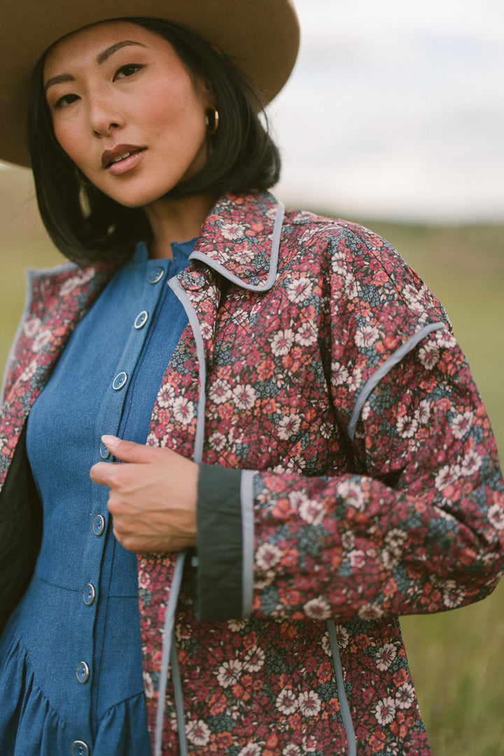 Raquel Quilted Jacket in Floral - FINAL SALE