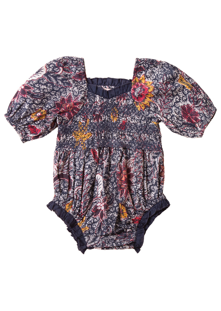 Baby Roselyn Romper in Navy Floral - FINAL SALE