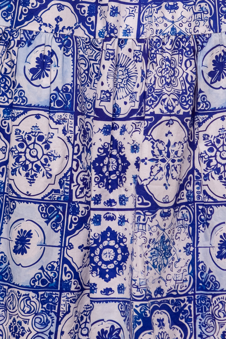 Rosina Skirt in Blue Tile