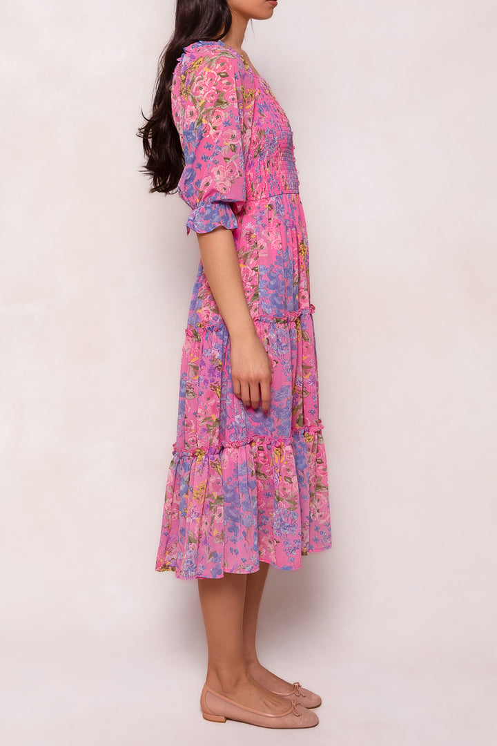 Rowan Dress in Pink Floral