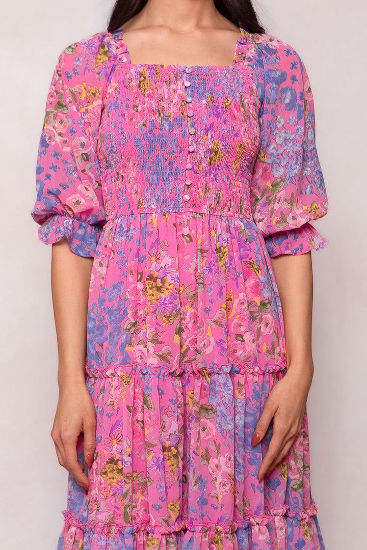 Rowan Dress in Pink Floral