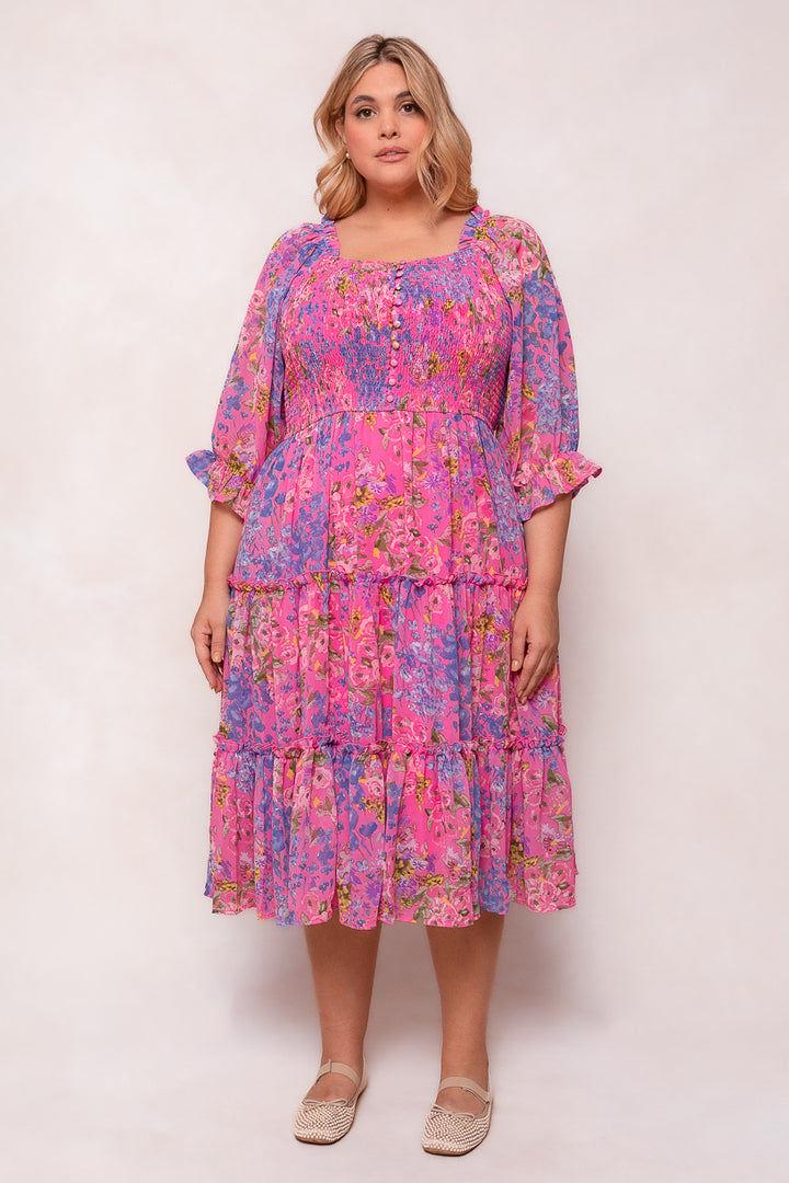 Rowan Dress in Pink Floral