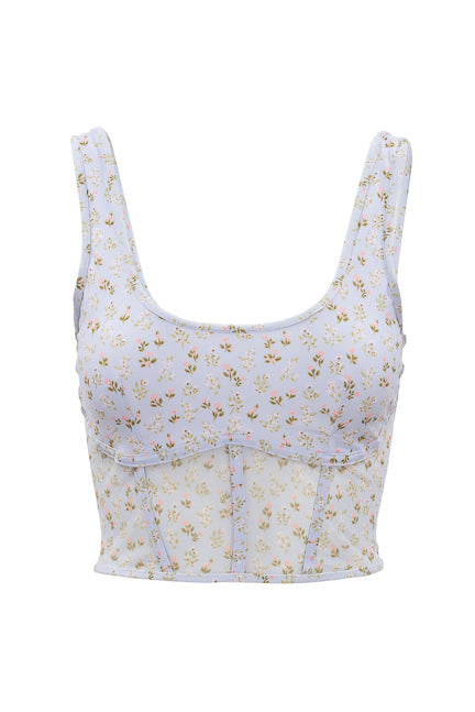 Serena Top in Blue Ditsy Floral