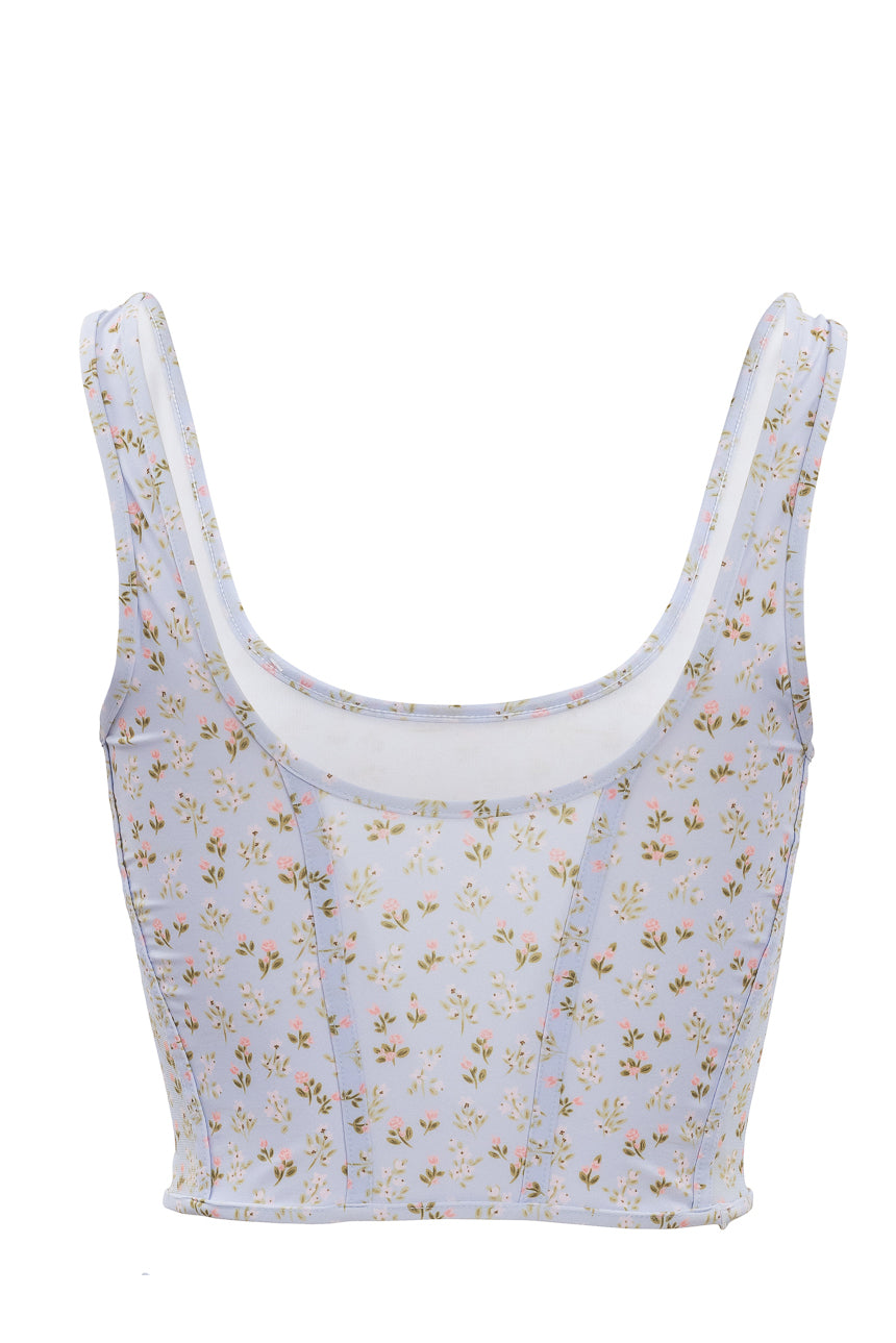Serena Top in Blue Ditsy Floral