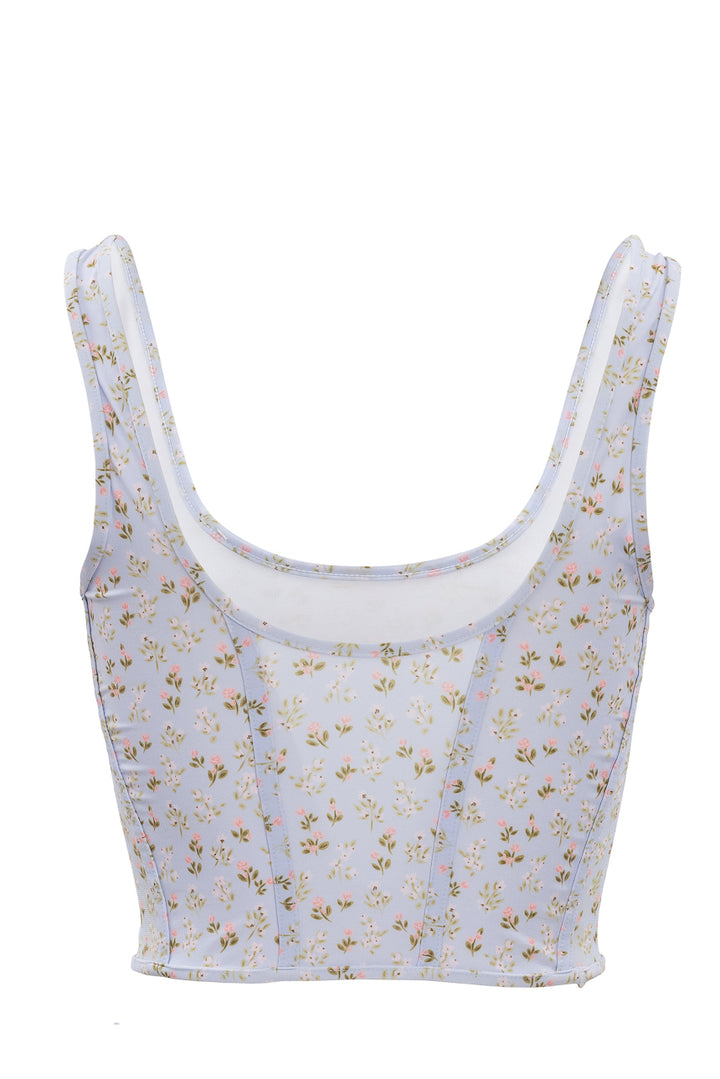 Serena Top in Blue Ditsy Floral