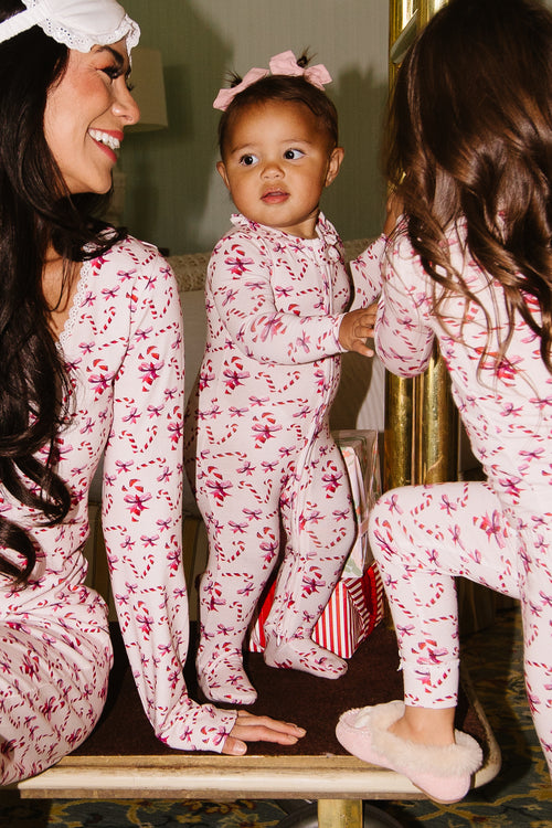 Baby So Soft Footie One Piece in Candy Cane - FINAL SALE