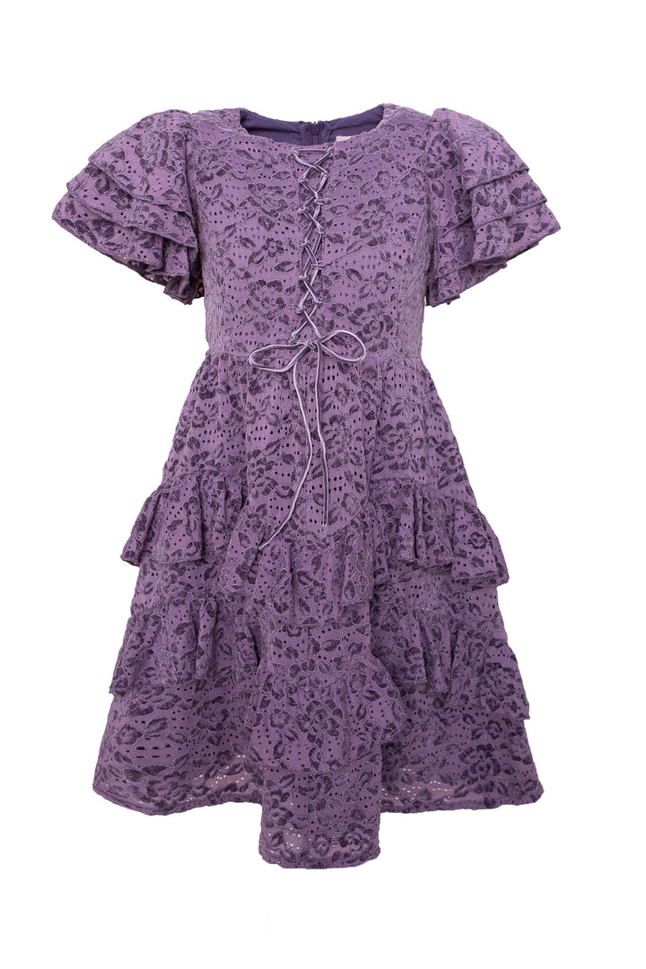 Mini Solana Dress in Purple Lace - FINAL SALE