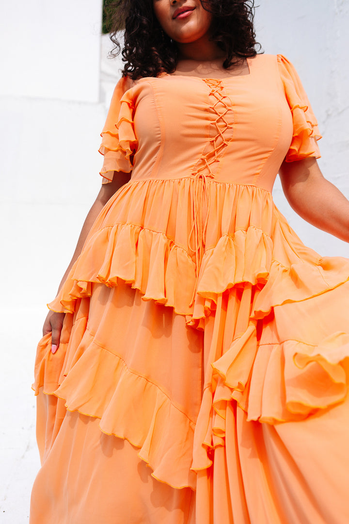 Solana Dress in Apricot - FINAL SALE