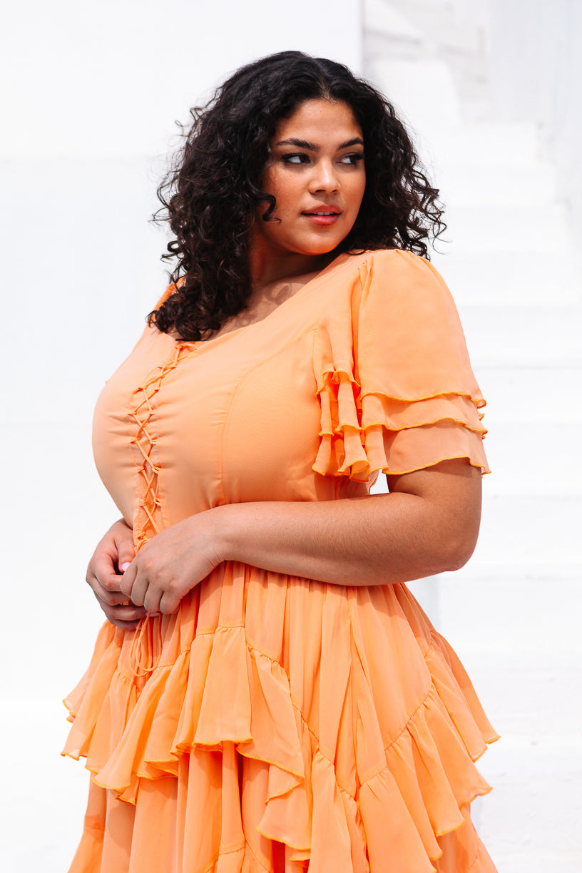 Solana Dress in Apricot - FINAL SALE