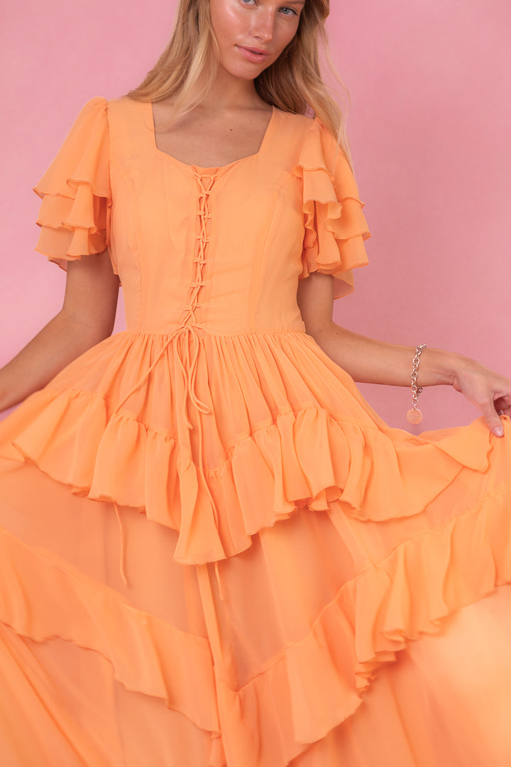 Solana Dress in Apricot - FINAL SALE