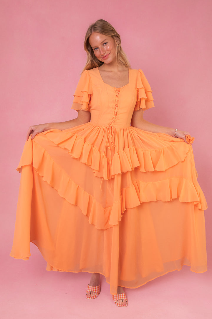 Solana Dress in Apricot - FINAL SALE