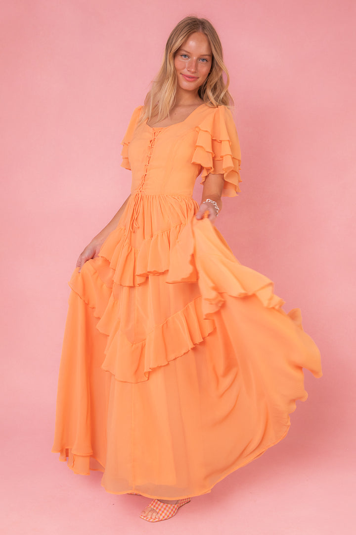 Solana Dress in Apricot - FINAL SALE