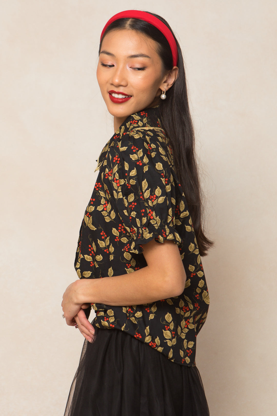 Sophia Blouse in Holly Berry - FINAL SALE