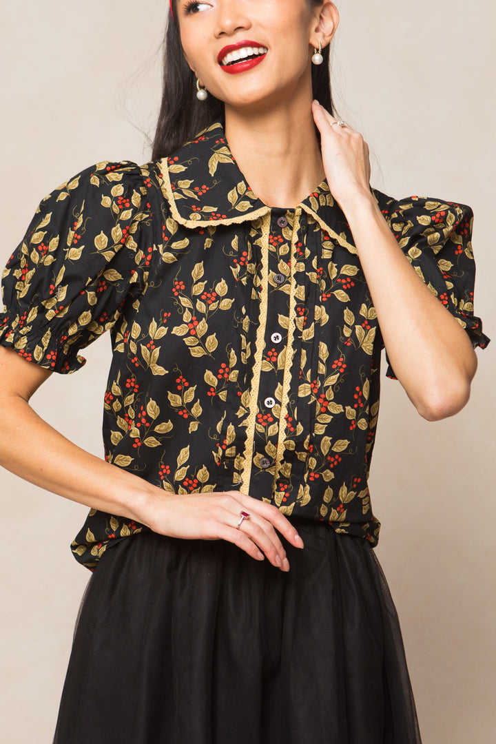 Sophia Blouse in Holly Berry - FINAL SALE